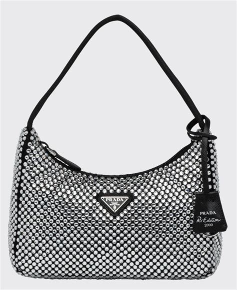 prada mini rhinestone bag|bedazzled Prada bag.